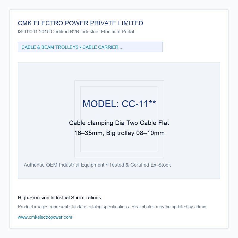 Cable clamping Dia Two Cable Flat 16–35mm, Big trolley 08–10mm