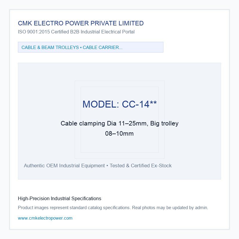 Cable clamping Dia 11–25mm, Big trolley 08–10mm