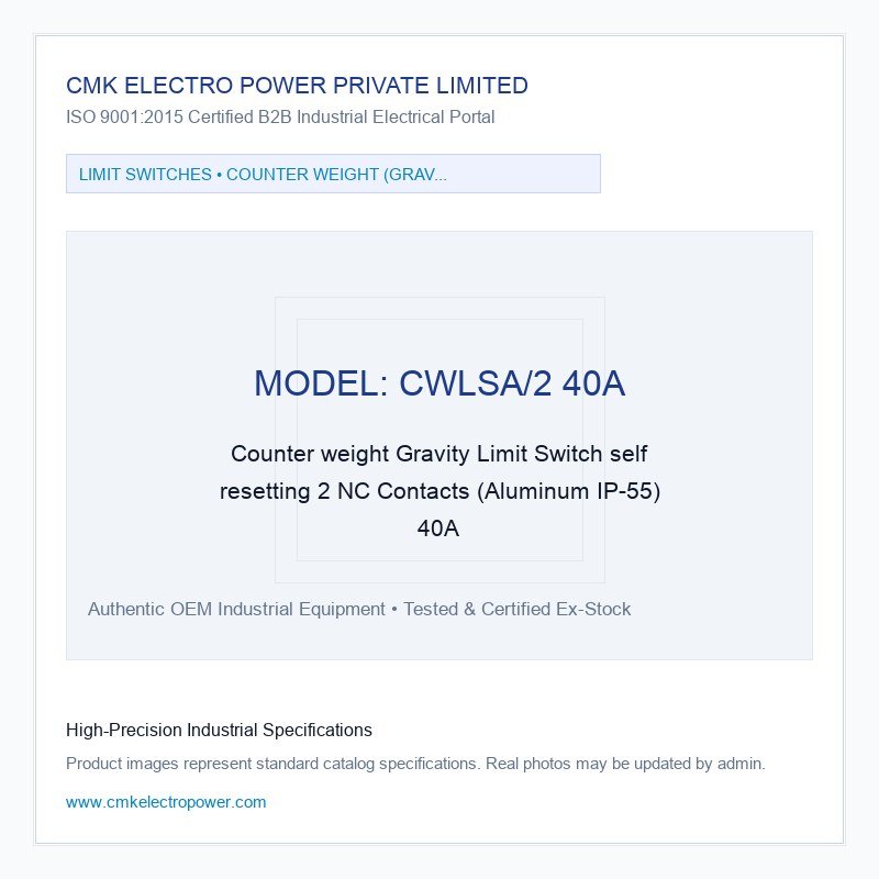 Counter weight Gravity Limit Switch self resetting 2 NC Contacts (Aluminum IP-55) 40A