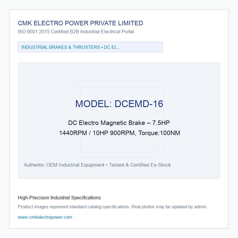 DC Electro Magnetic Brake – 7.5HP 1440RPM / 10HP 900RPM, Torque:100NM