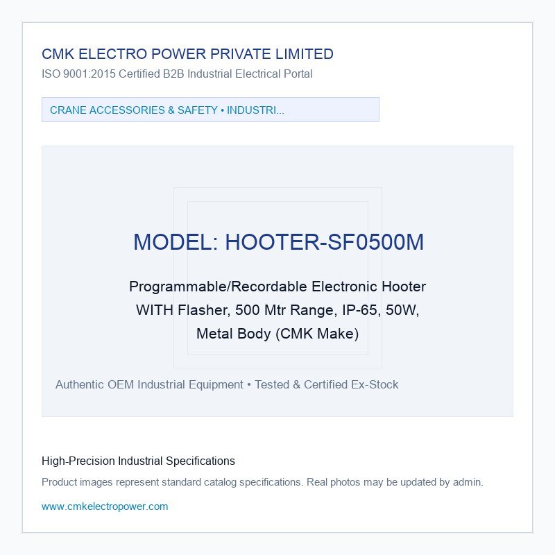 Programmable/Recordable Electronic Hooter WITH Flasher, 500 Mtr Range, IP-65, 50W, Metal Body (CMK Make)